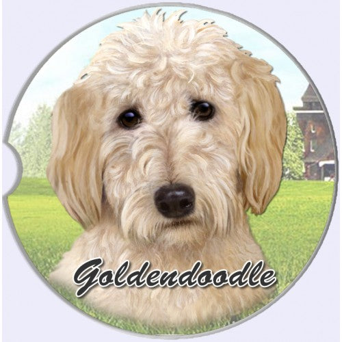 Goldendoodle car coaster