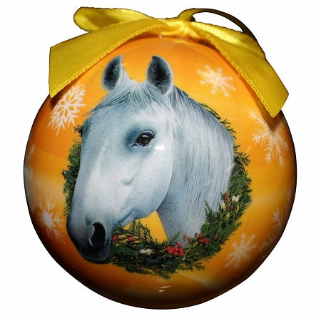 White Horse Christmas Ball ornament