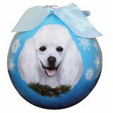 White Poodle Christmas Ball ornament
