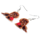 Acrylic Cavalier King Charles Spaniel Dog Earrings