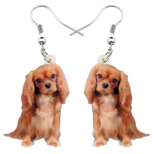 Acrylic Cute Cavalier King Charles Spaniel Dog Earrings