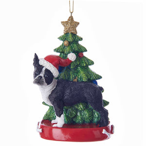 Boston Terrier Resin Ornament