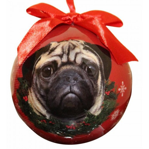 Pug ball Christmas ornaments