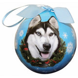 Siberian Husky ball Christmas ornament