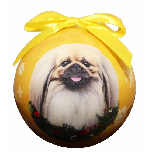 Pekingese ball Christmas ornament