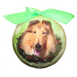 Collie Christmas ball ornament