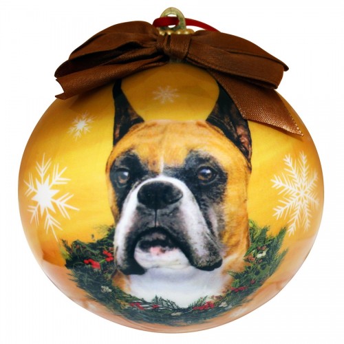 Cropped Boxer ball Christmas ornament