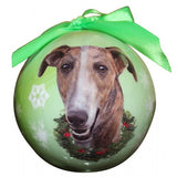 Greyhound Christmas ball ornament