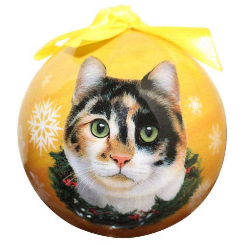 Calico Christmas ball ornament