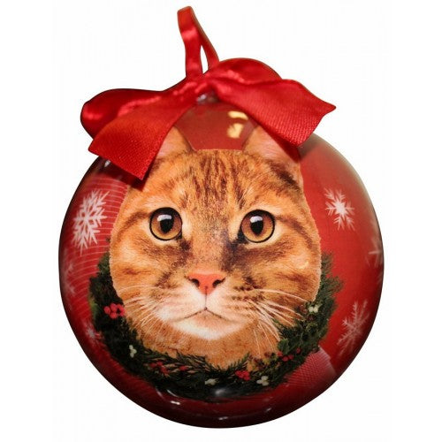 Orange Tabby Christmas ball ornaments