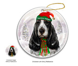 English setter black & white Dog Ornament