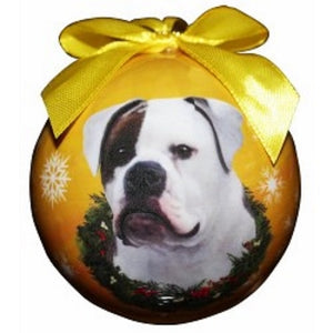 American Bulldog Christmas Ball Ornament