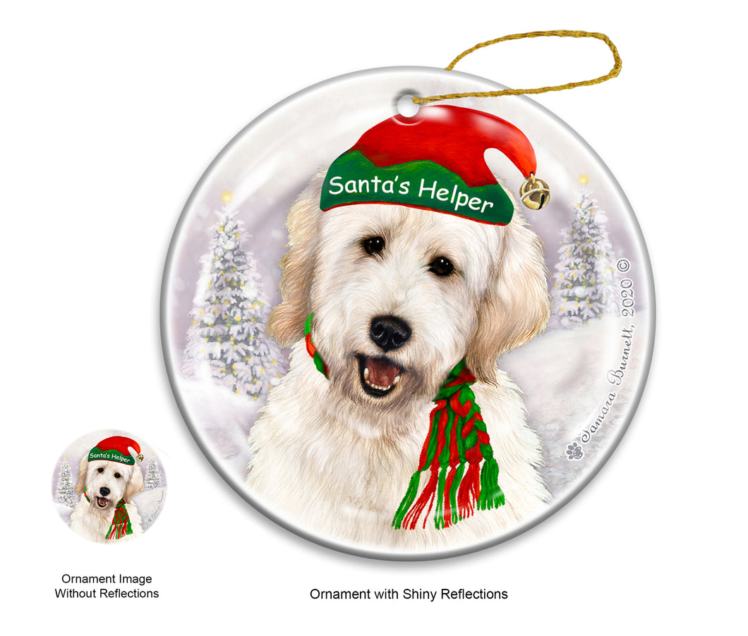 Goldendoodle White Dog Ornament