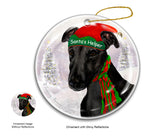 Greyhound Black Dog Ornament