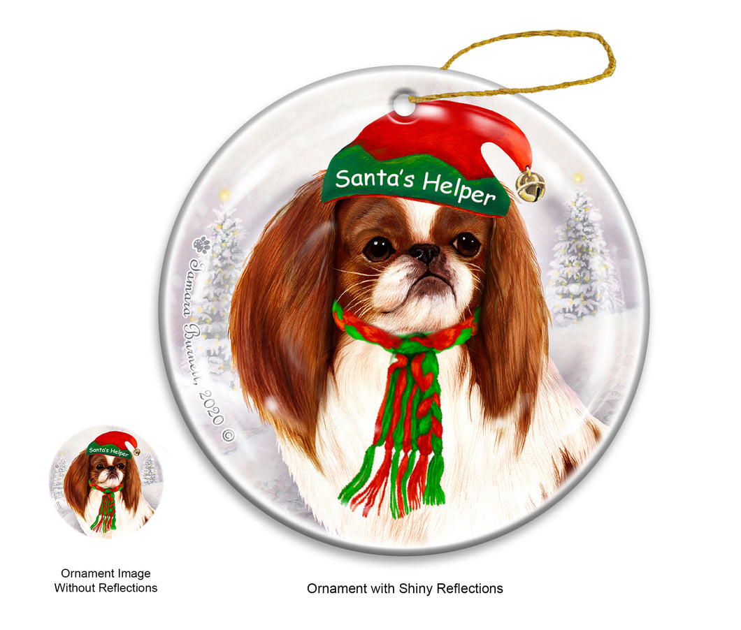 Japanese Chin Red & white Dog Ornament