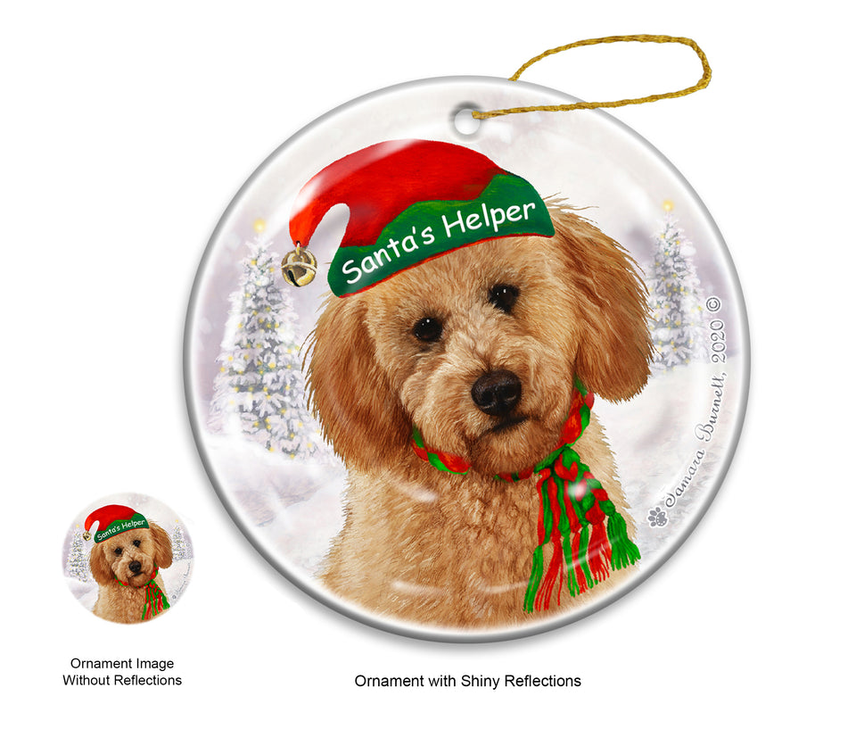 Labradoodle Red Dog Ornament