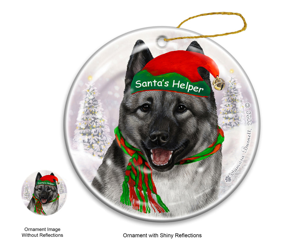 Norwegian Elkhound Dog Ornament