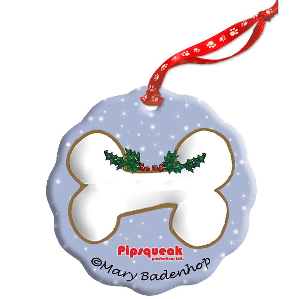 Pit Bull Holiday Porcelain Christmas Tree Ornament