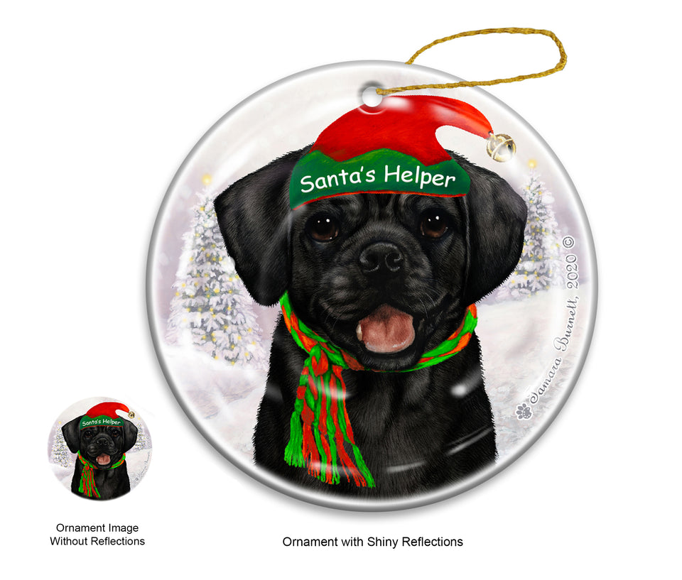 Puggle Black Dog  Ornament
