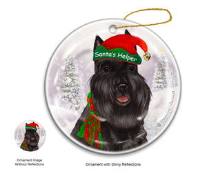 Schnauzer Cropped Black Dog  Ornament