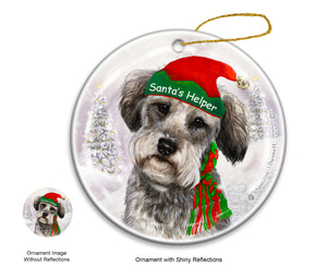 Schnoodle Grey Dog  Ornament
